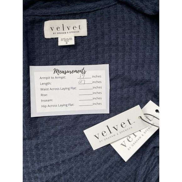 VELVET Navy Marble Textured Stitch Fix Thermal Waffle Cardigan Size S NWOT - Picture 4 of 5